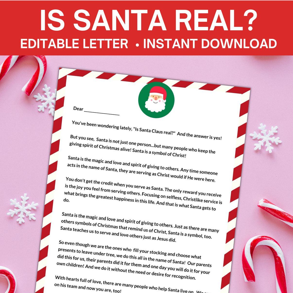 Is Santa Real? Letter Template- Truth About Santa Letter For Kids – So ...