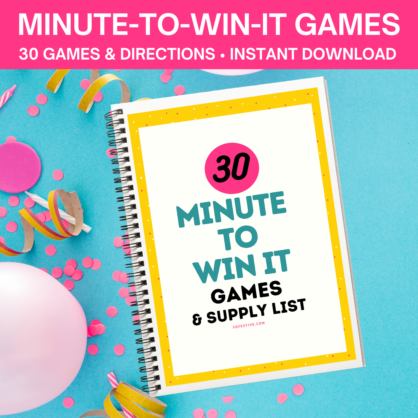 30 Minute To Win It Games PDF (Instructions & Supply List Included!)