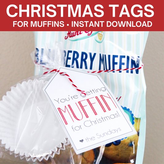 You're Getting Muffin For Christmas- Neighbor Gift Tags