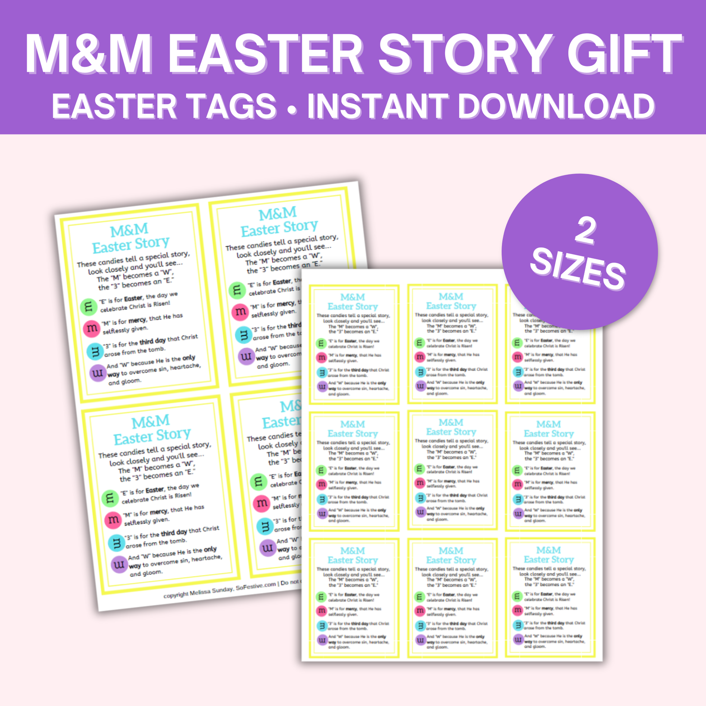 M&Ms Easter Poem Easter Gift Tag (With Christmas Version!)