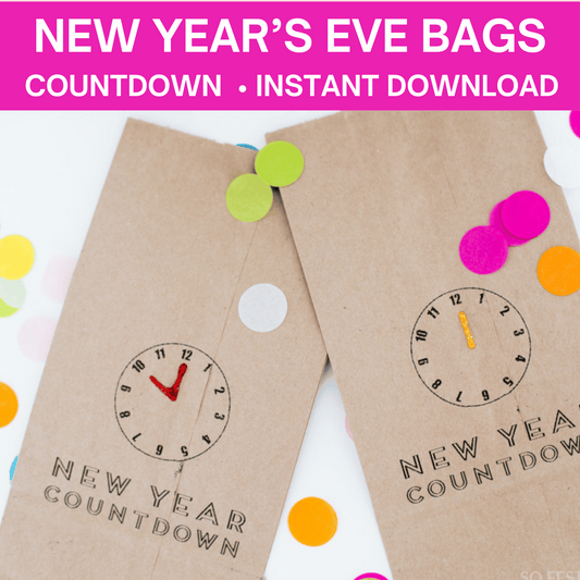 DIY New Year's Eve Countdown Bags Template
