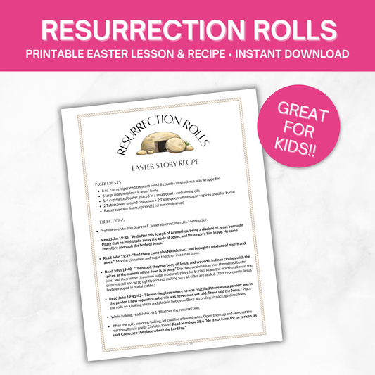 Resurrection Rolls Recipe and Instructions- Empty Tomb Rolls PDF Handout