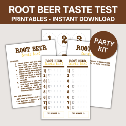 Root Beer Taste Test Printables - Score Sheet & Labels