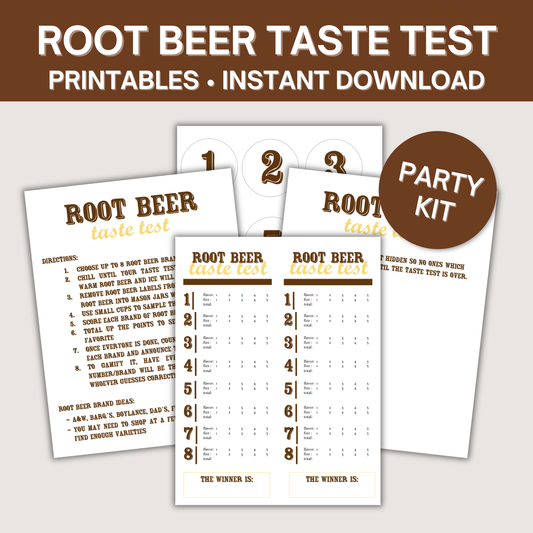 Root Beer Taste Test Printables - Score Sheet & Labels