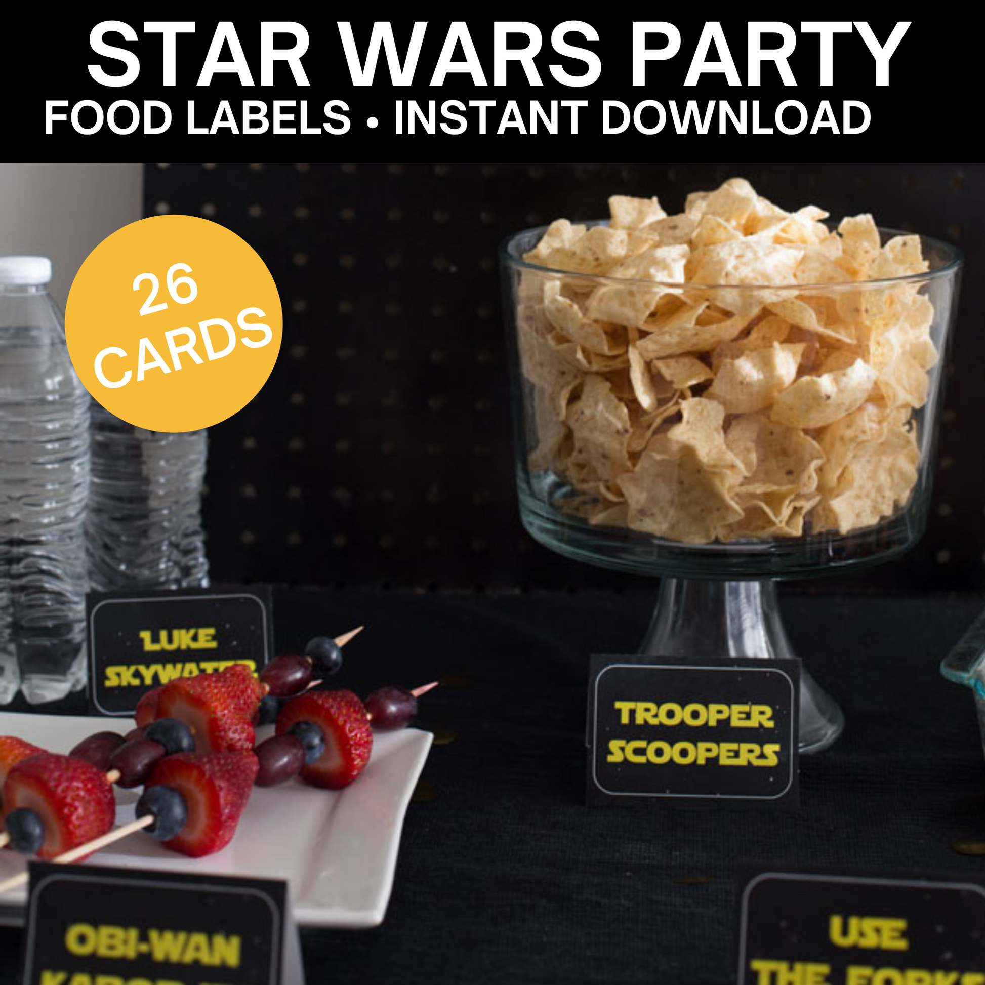 Star wars party food labels deals