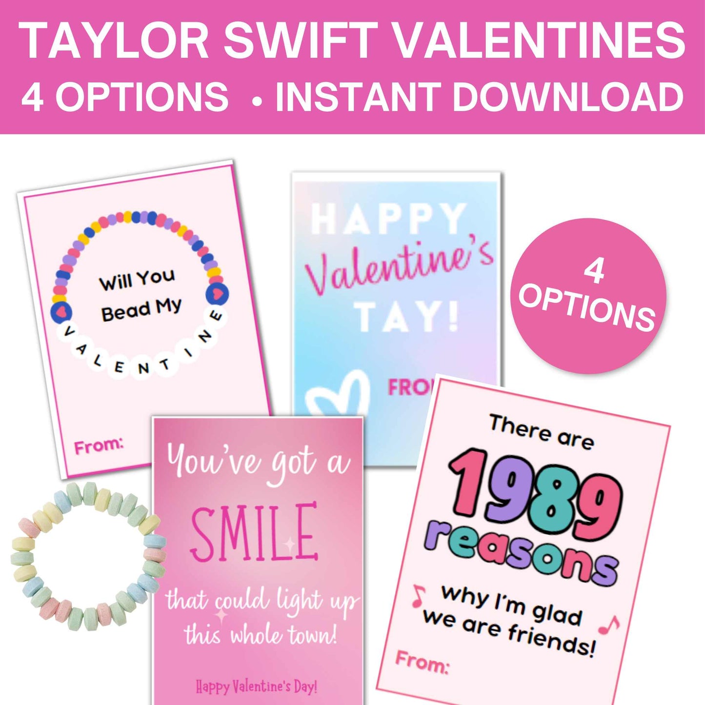 4 Taylor Swift Valentines- Printable Cards