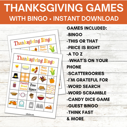 20 Fun Thanksgiving Games Bundle