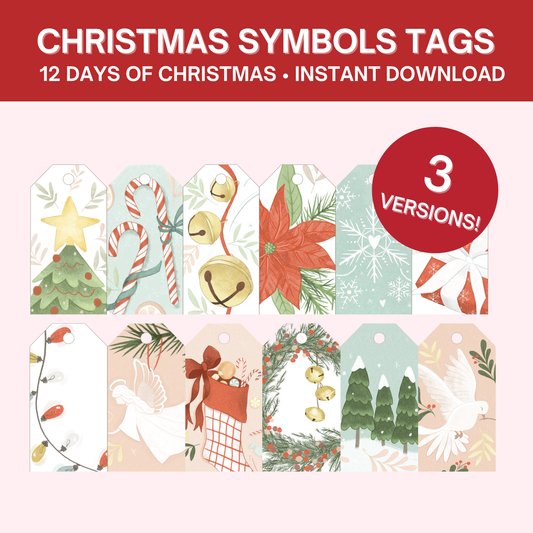 12 Days of Christmas Symbols- Tags