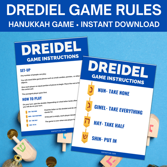 Dreidel Game Rules & Cheat Sheet- Hanukkah Game Printables