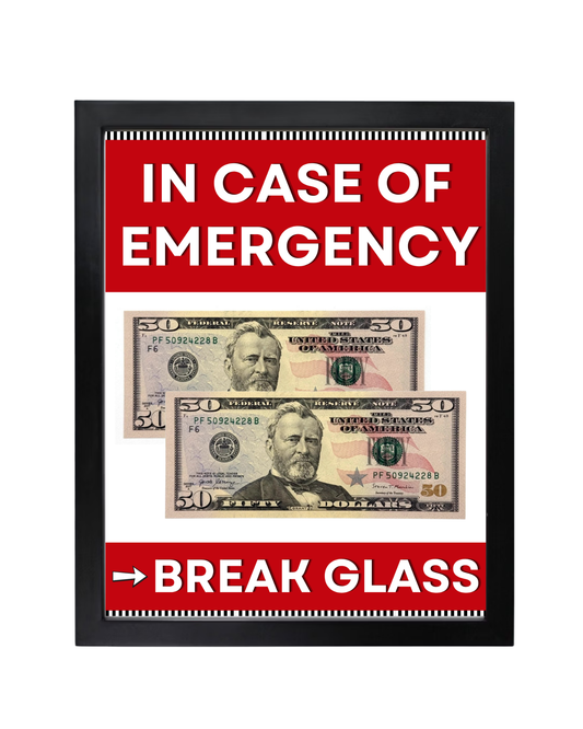 In Case of Emergency Break Glass- Money Gift Printable