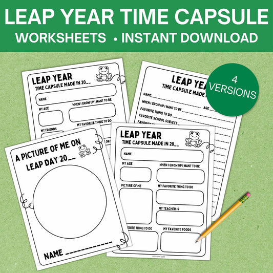 4 Leap Year Time Capsule Worksheets For All Ages