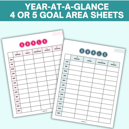 New Year Goal Worksheets For Families (22 Pages)