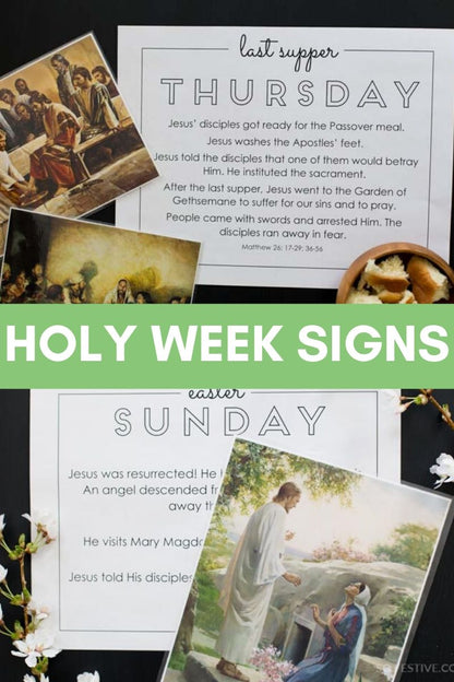 Easter Holy Week Cards- Easter Advent - Daily Devotionals & Printable Signs