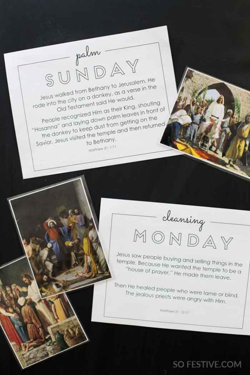 Easter Holy Week Cards- Easter Advent - Daily Devotionals & Printable Signs