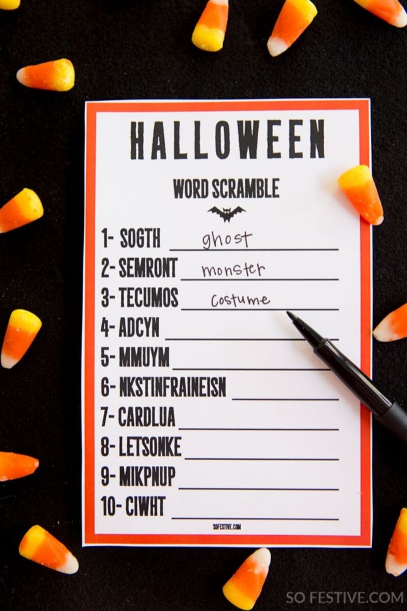 Halloween Game- Word Scramble