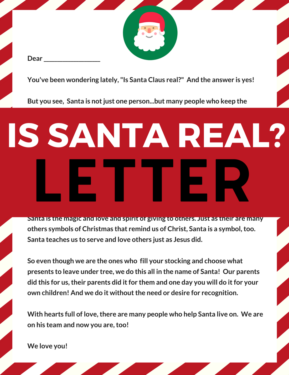 Is Santa Real? Letter Template- Truth About Santa Letter For Kids – So Festive!