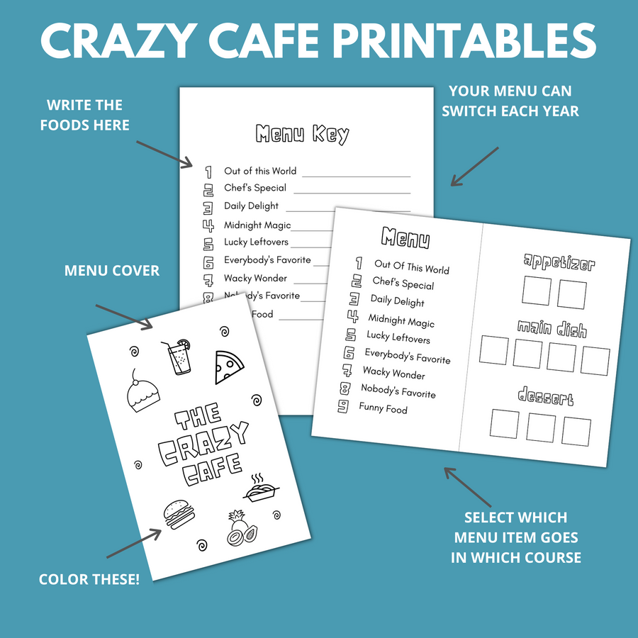 Crazy Cafe- Aprils Fools Day Printables