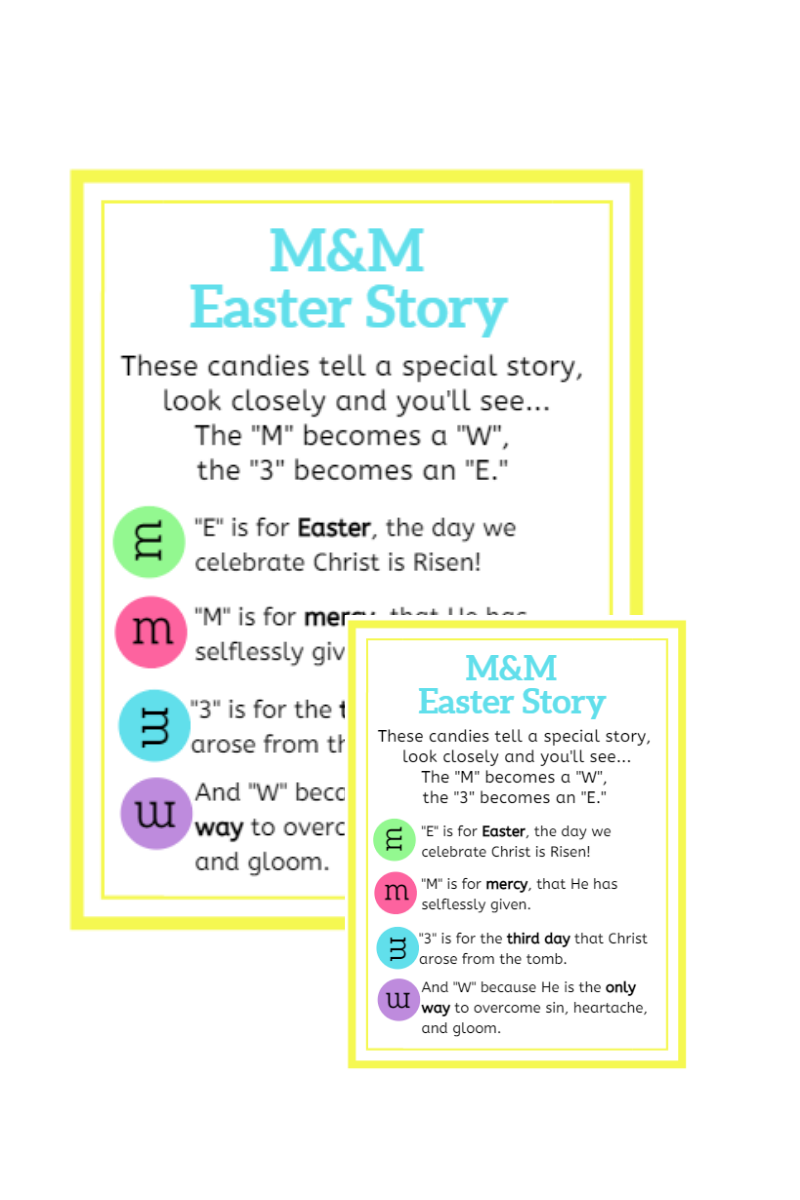 M&Ms Easter Poem (2 Sizes)+ Bonus Christmas Version