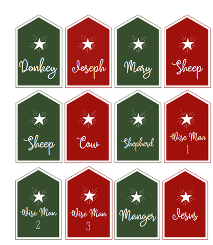 12 Days of Christmas- Nativity Countdown (Starting Poem, Tags, Companion Cards)