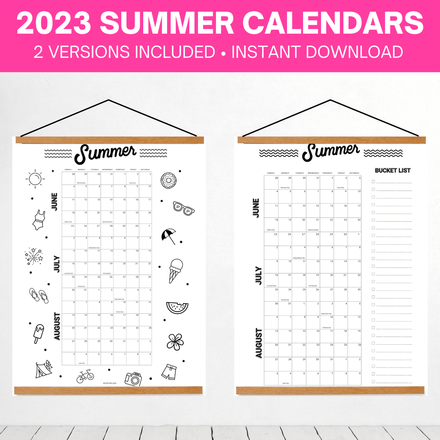 Summer 2023 Calendar Poster- FUNctional Giant Calendar- Summer Posters – So  Festive!