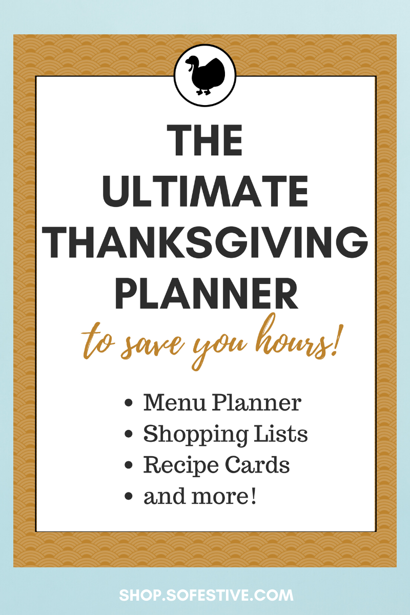 Thanksgiving Planner- Menu, Recipe Cards, Shopping List