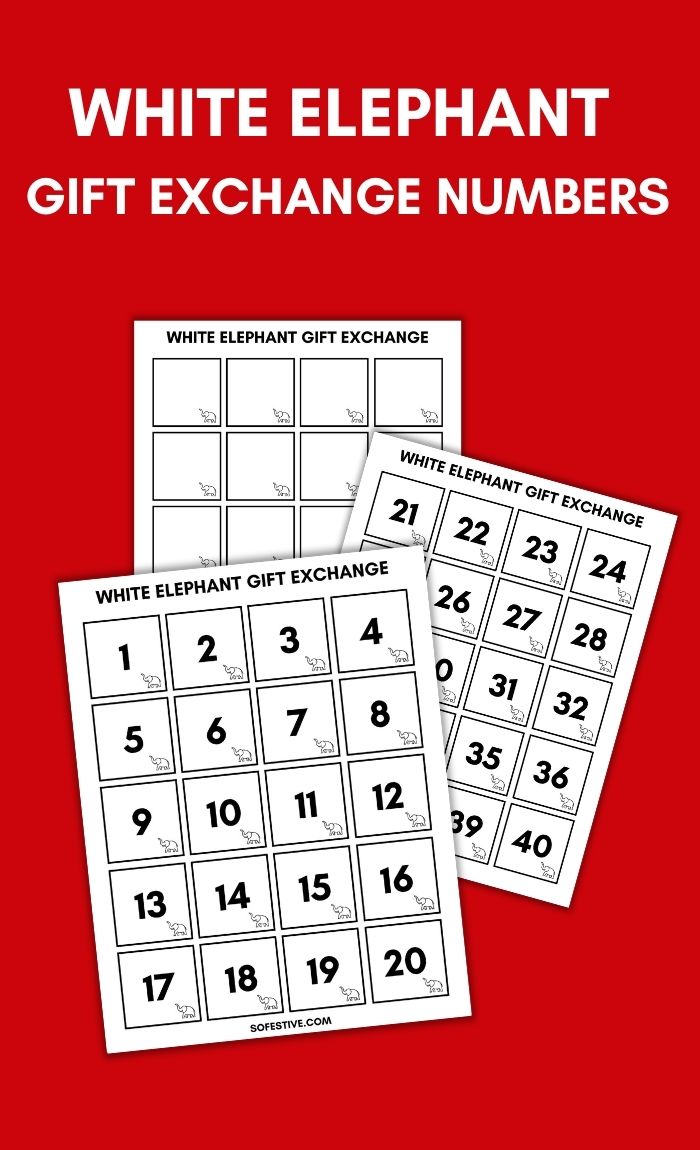 white elephant gift exchange numbers – so festive!