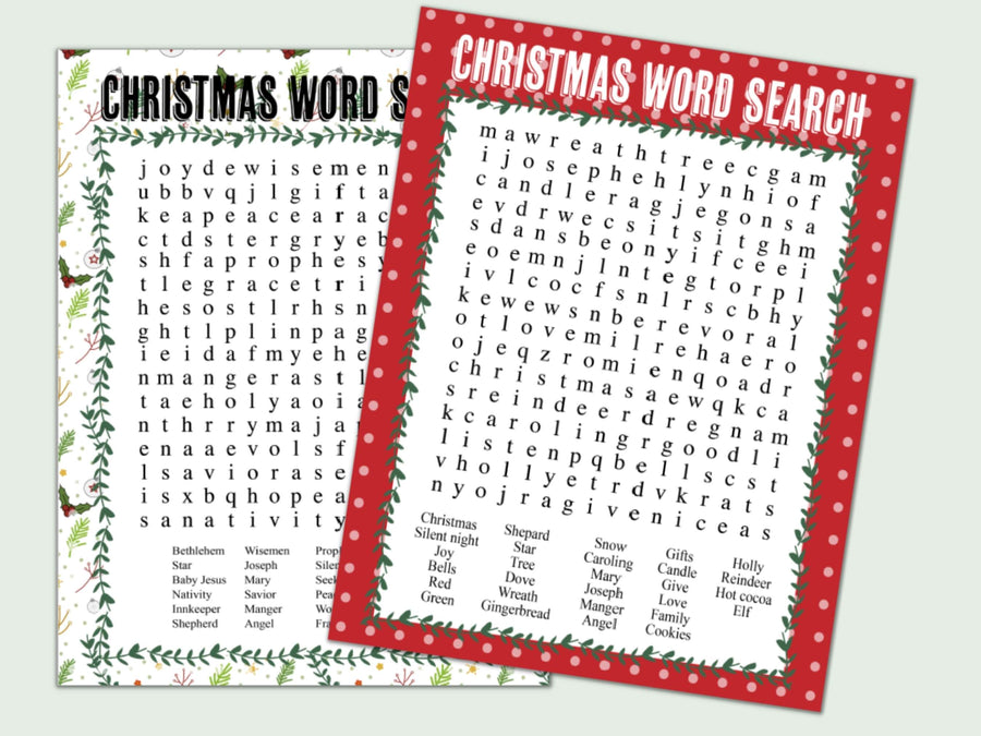 Christmas Word Search (2 Versions)