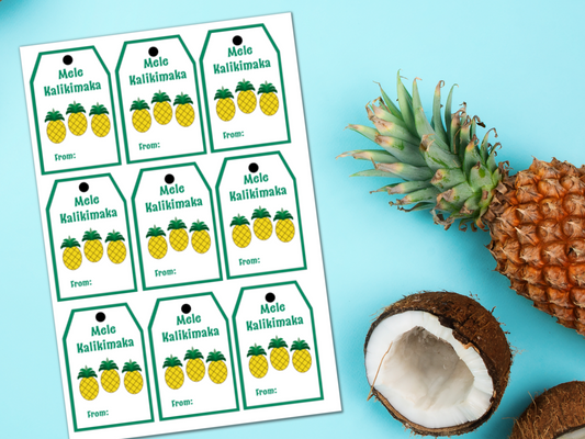 Mele Kalikimaka Christmas Gift Tags | Printable Christmas Tags