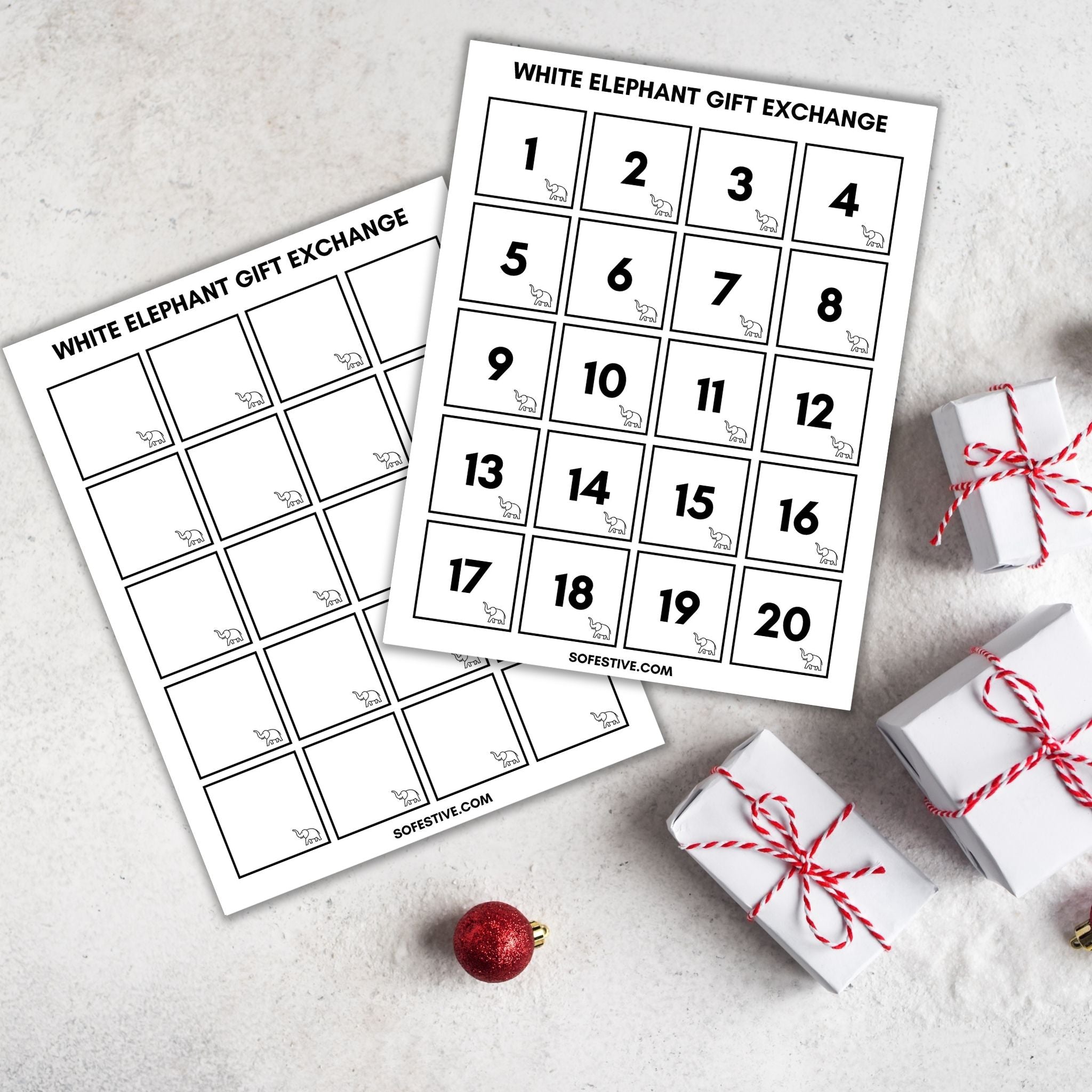 white elephant gift exchange numbers – so festive!